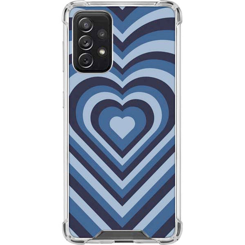 Blue Heart Pattern Galaxy A72 5G Clear Case